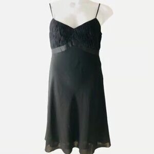 LOFT Silk black dress with detailing